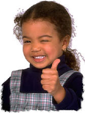girl with thumbs up
